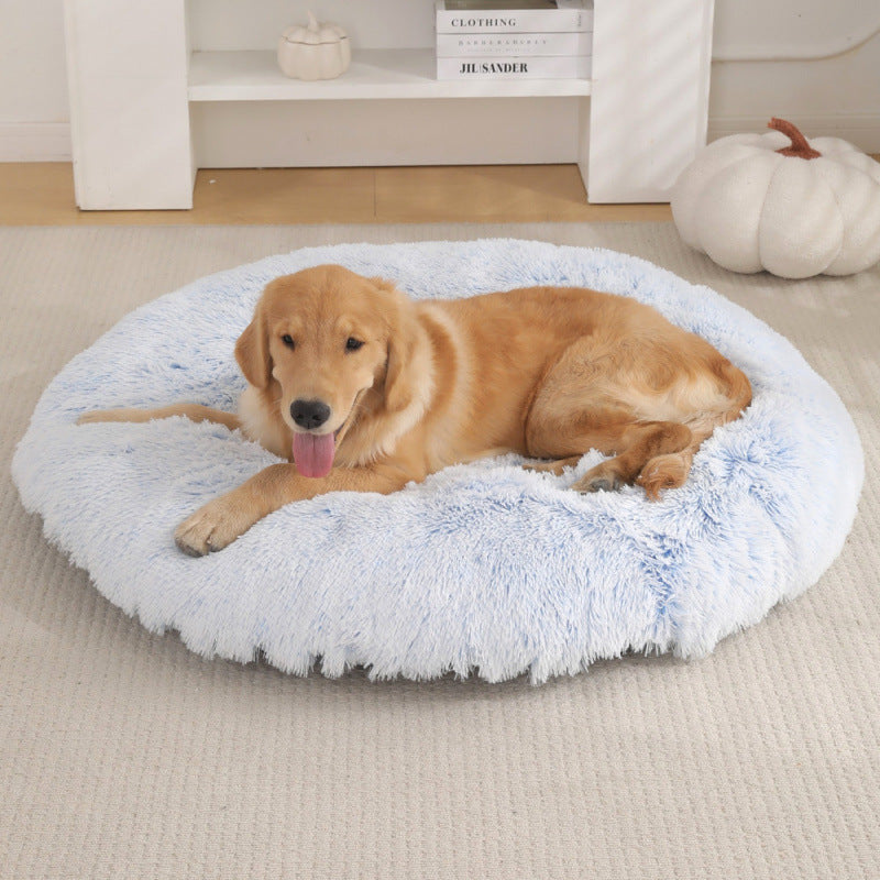 Round Pet Mat Dog Bed Plush Warm Sleep