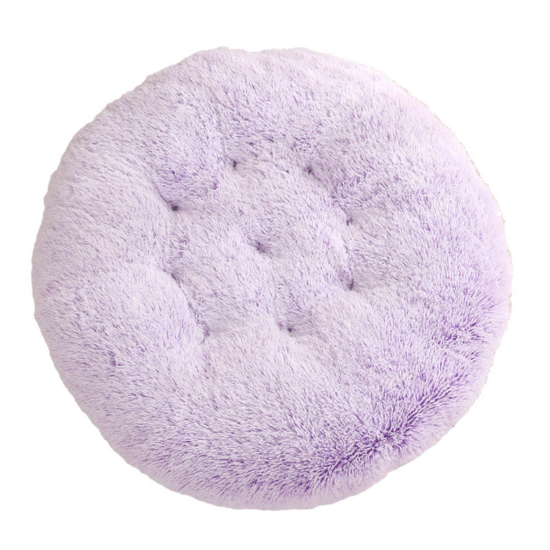 Round Pet Mat Dog Bed Plush Warm Sleep