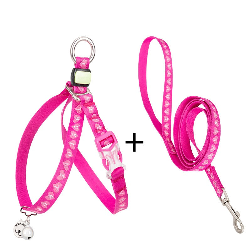 Pet Cat Bell Chest Strap Haulage Rope