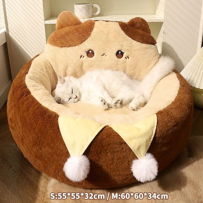 Cats Sofa Dogs Bed Round Cat Pad Mattress