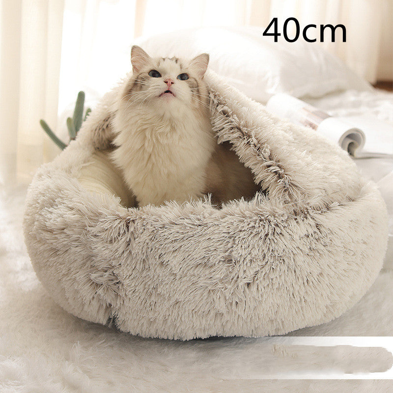Cat Bed Pet Winter Bed Round Plush