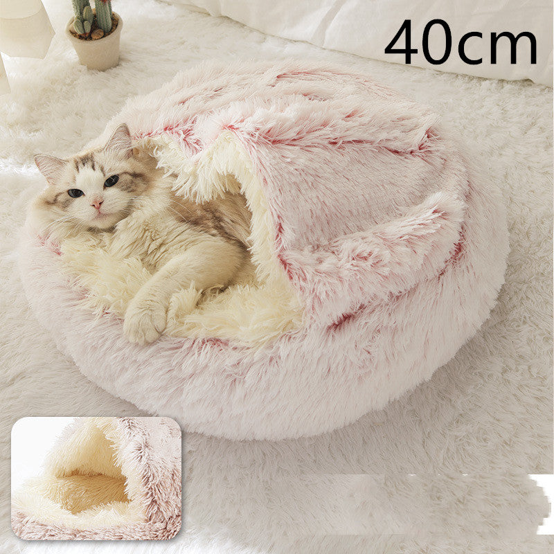 Cat Bed Pet Winter Bed Round Plush