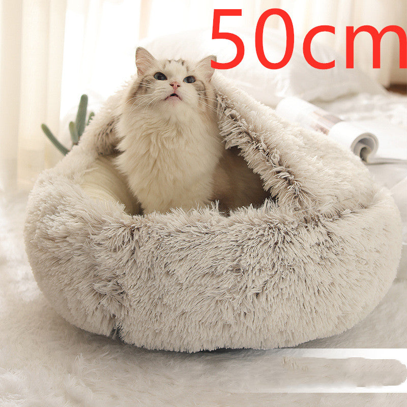Cat Bed Pet Winter Bed Round Plush