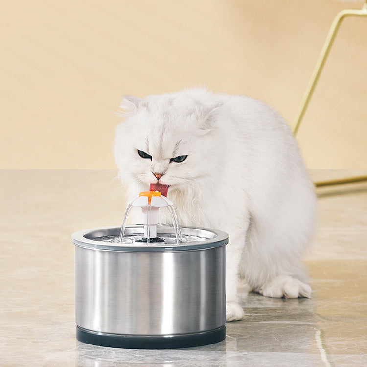 Stainless Steel Cat Flower Drinking Bowl