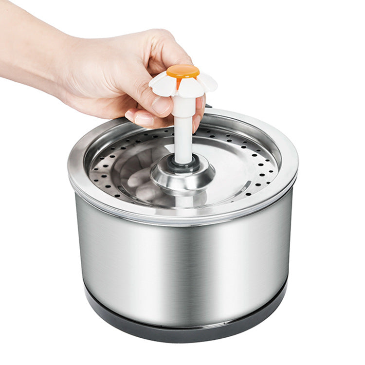 Stainless Steel Cat Flower Drinking Bowl