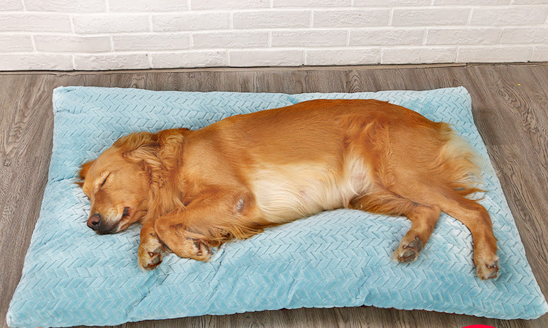 Long Warm Plush Dog Bed Quilted Base