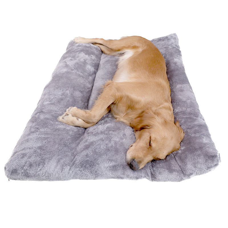 Long Warm Plush Dog Bed Quilted Base