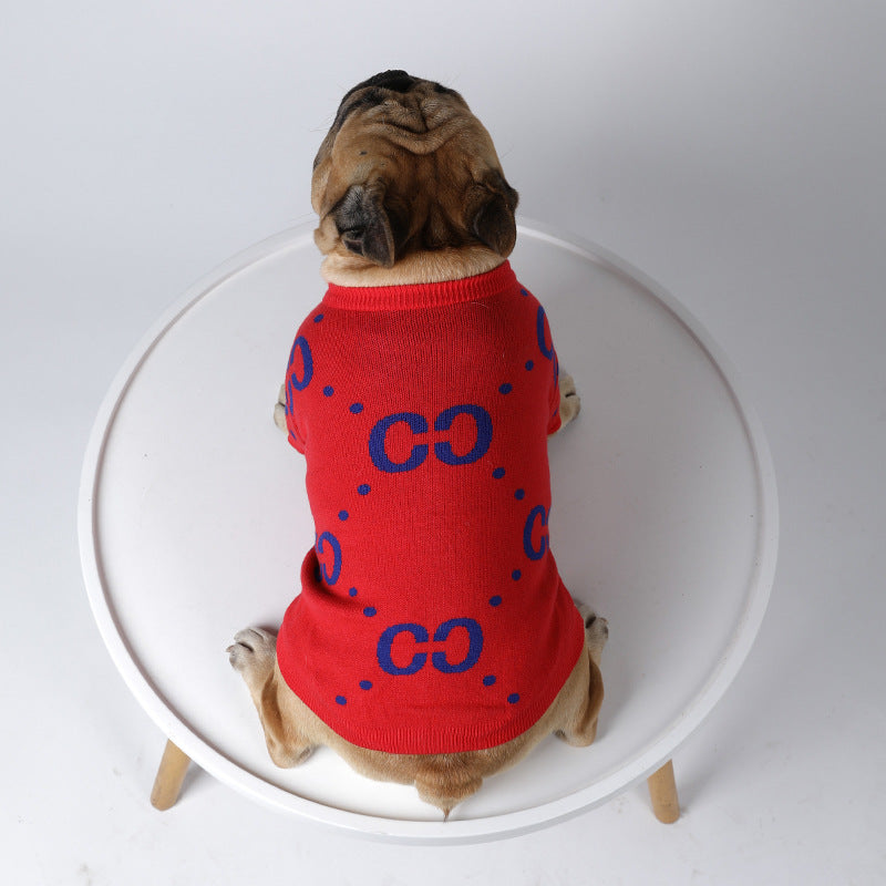 Pet Sweater Autumn And Winter Thickening Red