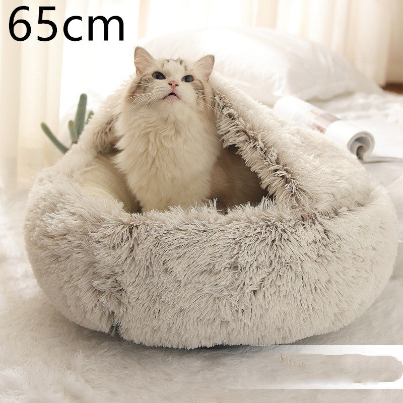 Cat Bed Pet Winter Bed Round Plush