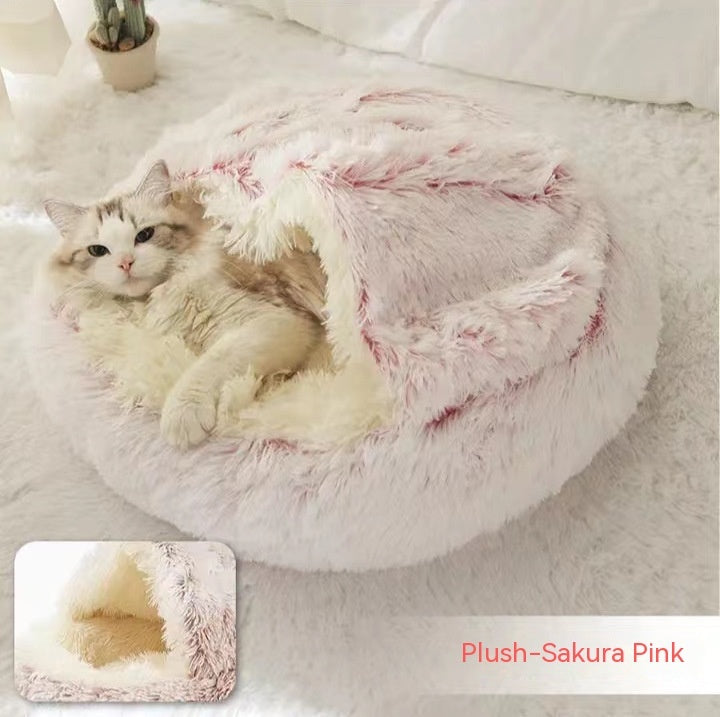 Cat Bed Pet Winter Bed Round Plush