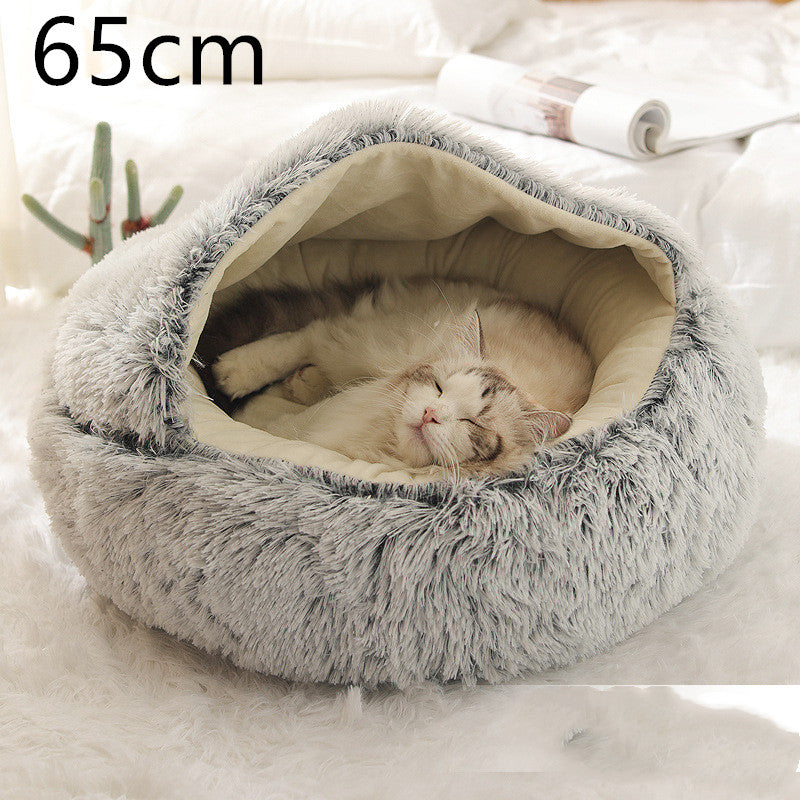 Cat Bed Pet Winter Bed Round Plush