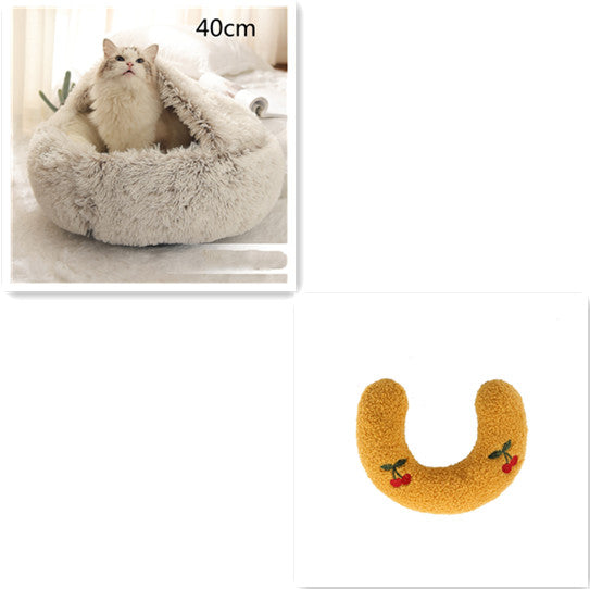 Cat Bed Pet Winter Bed Round Plush