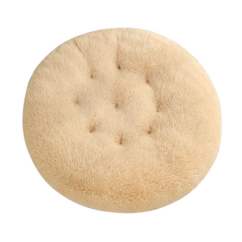 Round Pet Mat Dog Bed Plush Warm Sleep