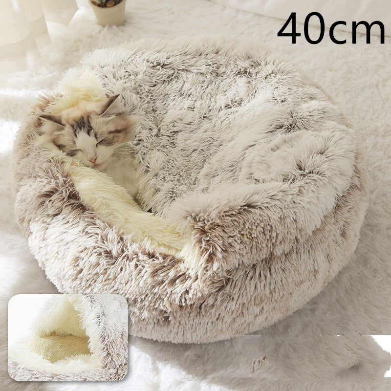 Cat Bed Pet Winter Bed Round Plush
