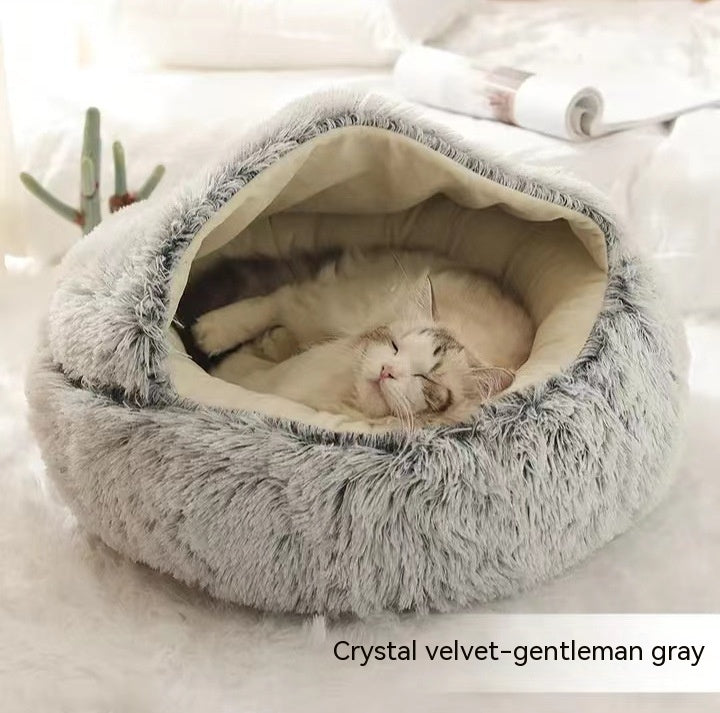 Cat Bed Pet Winter Bed Round Plush