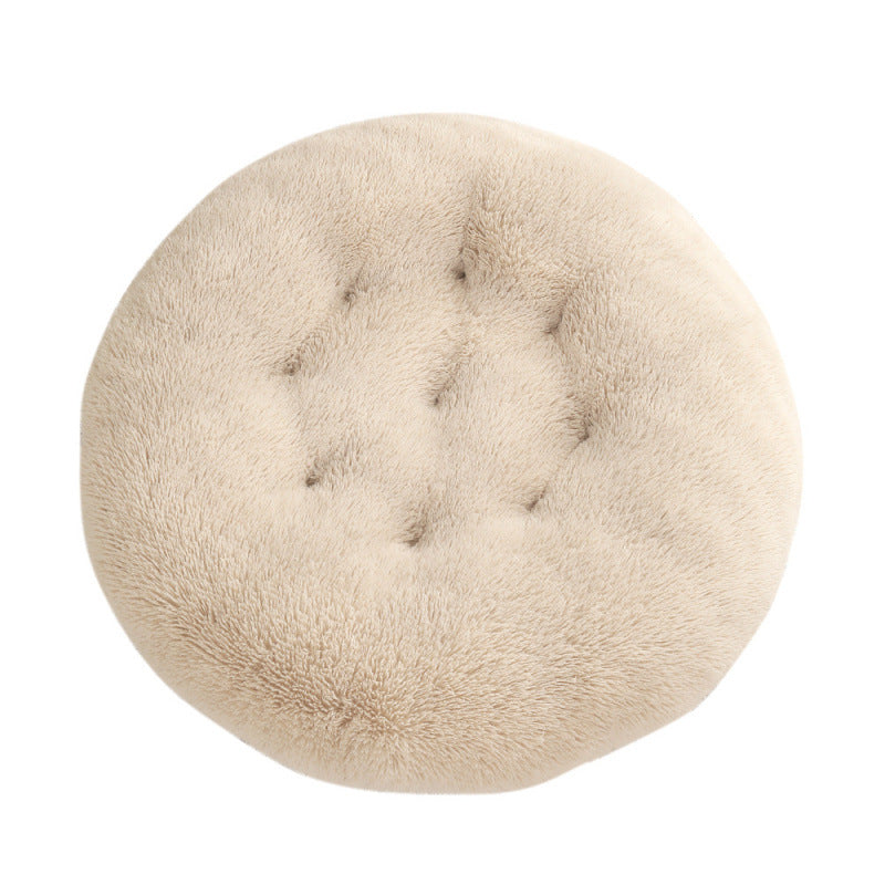 Round Pet Mat Dog Bed Plush Warm Sleep