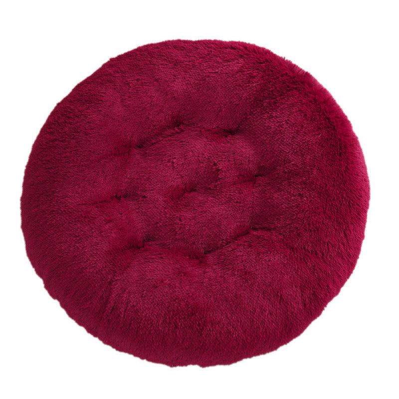 Round Pet Mat Dog Bed Plush Warm Sleep