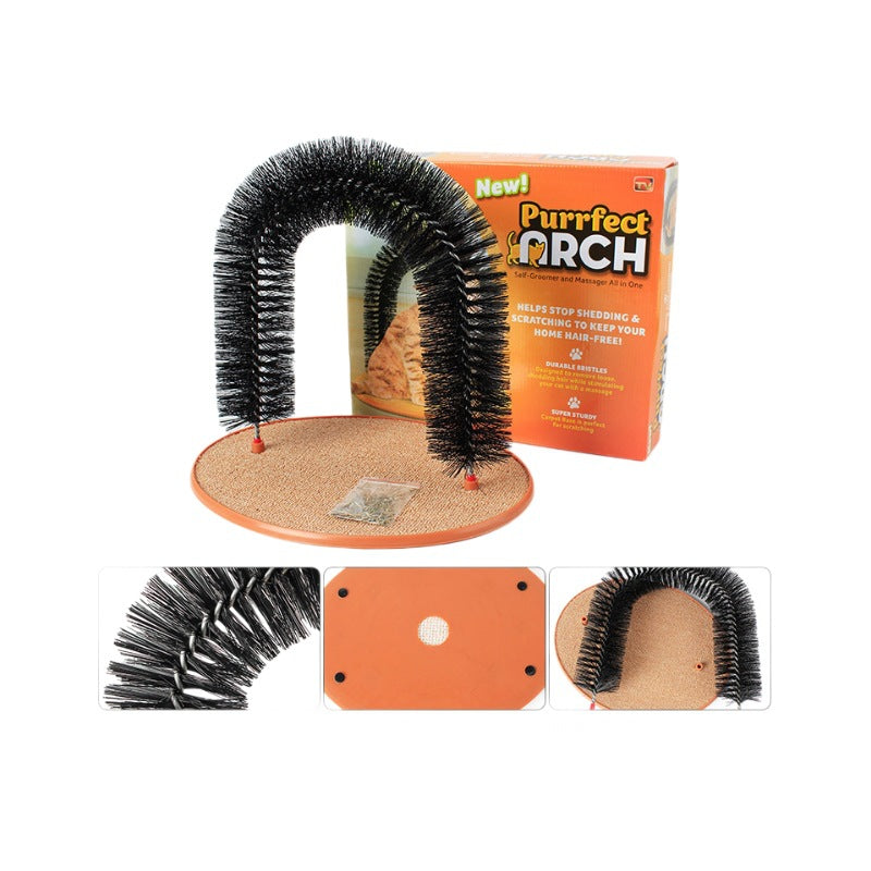 2-in-1 Cat Grooming Arch & Scratcher