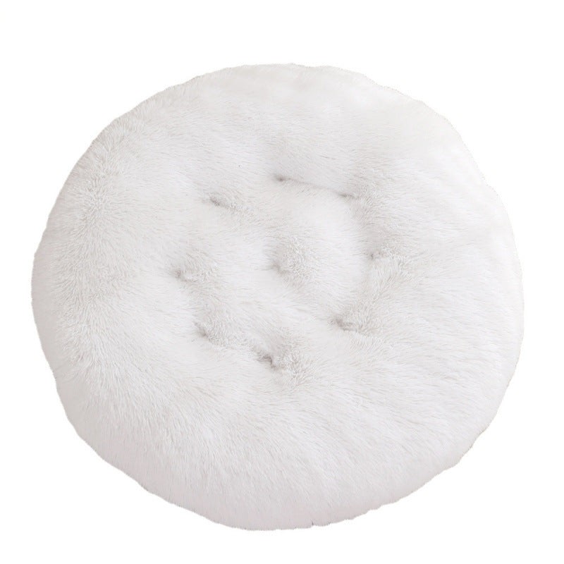 Round Pet Mat Dog Bed Plush Warm Sleep