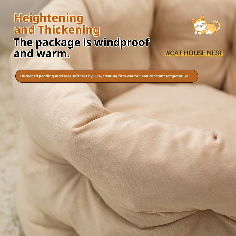 Cathouse Doghouse Winter Warm Pet Bed