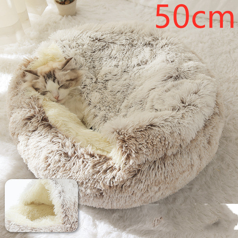 Cat Bed Pet Winter Bed Round Plush