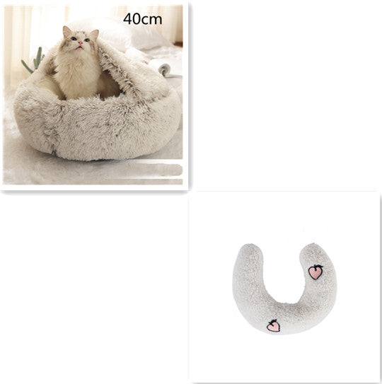 Cat Bed Pet Winter Bed Round Plush
