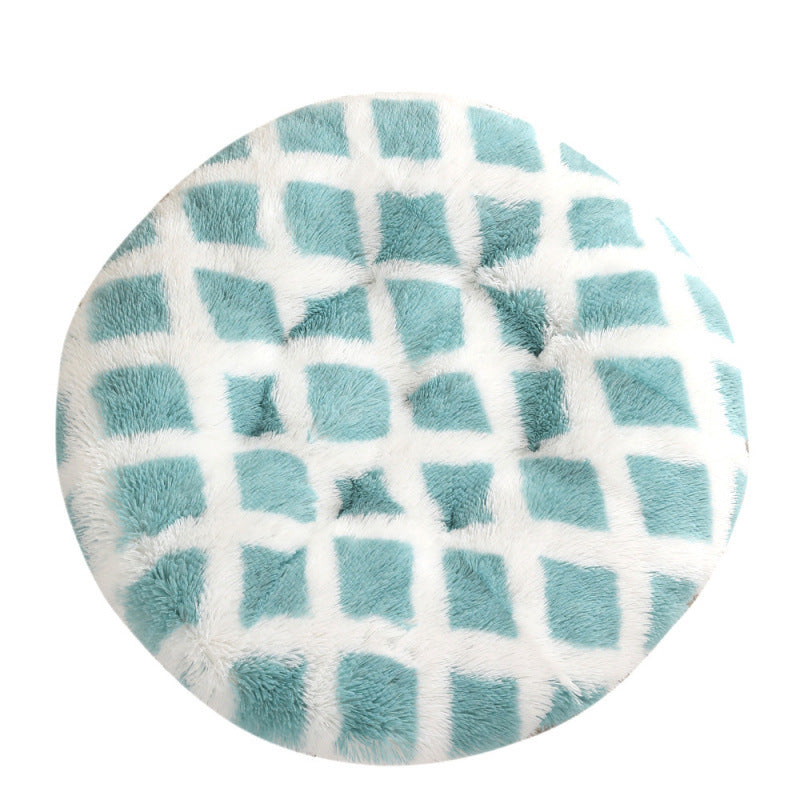Round Pet Mat Dog Bed Plush Warm Sleep