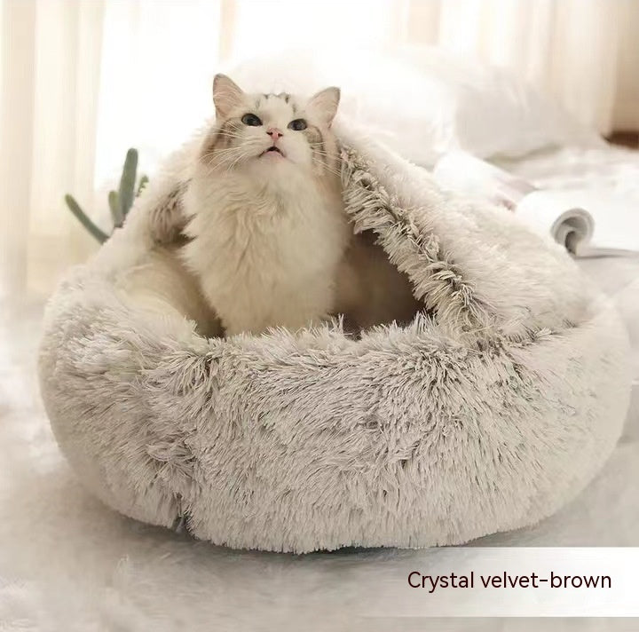 Cat Bed Pet Winter Bed Round Plush