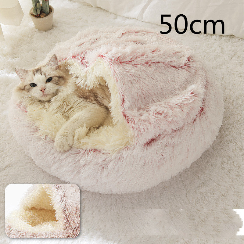 Cat Bed Pet Winter Bed Round Plush