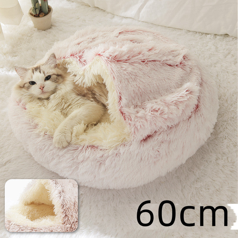 Cat Bed Pet Winter Bed Round Plush