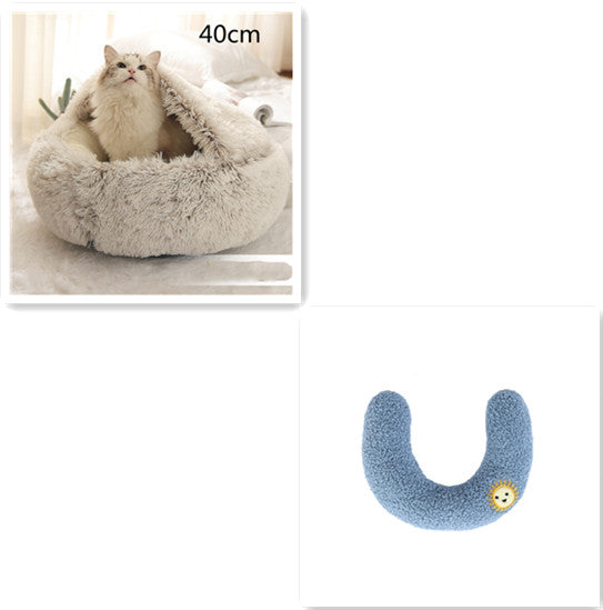 Cat Bed Pet Winter Bed Round Plush