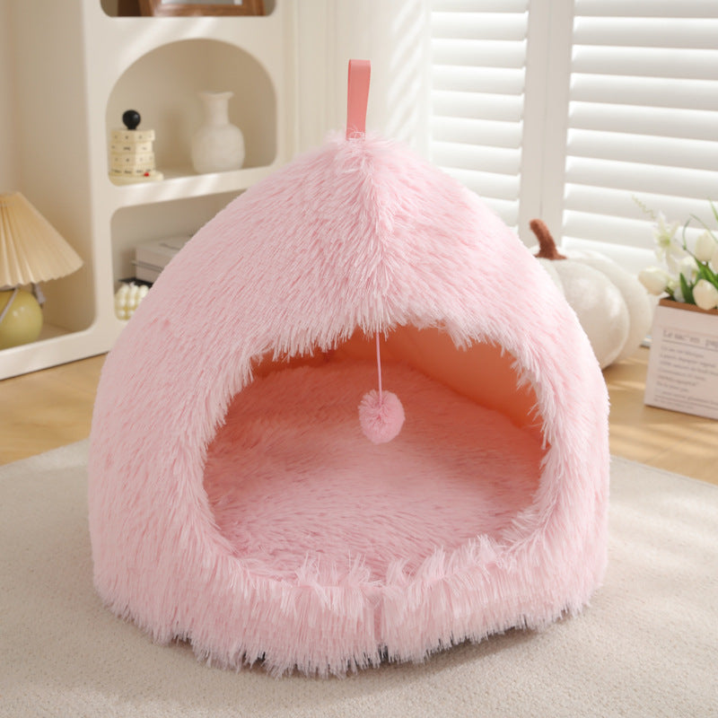 Winter Cat Nest Plush Warm Pet Bed