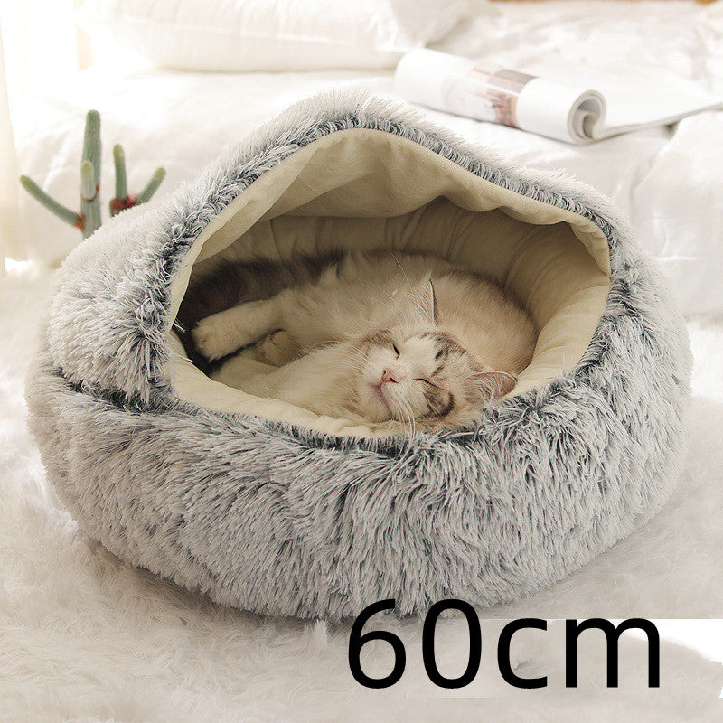 Cat Bed Pet Winter Bed Round Plush