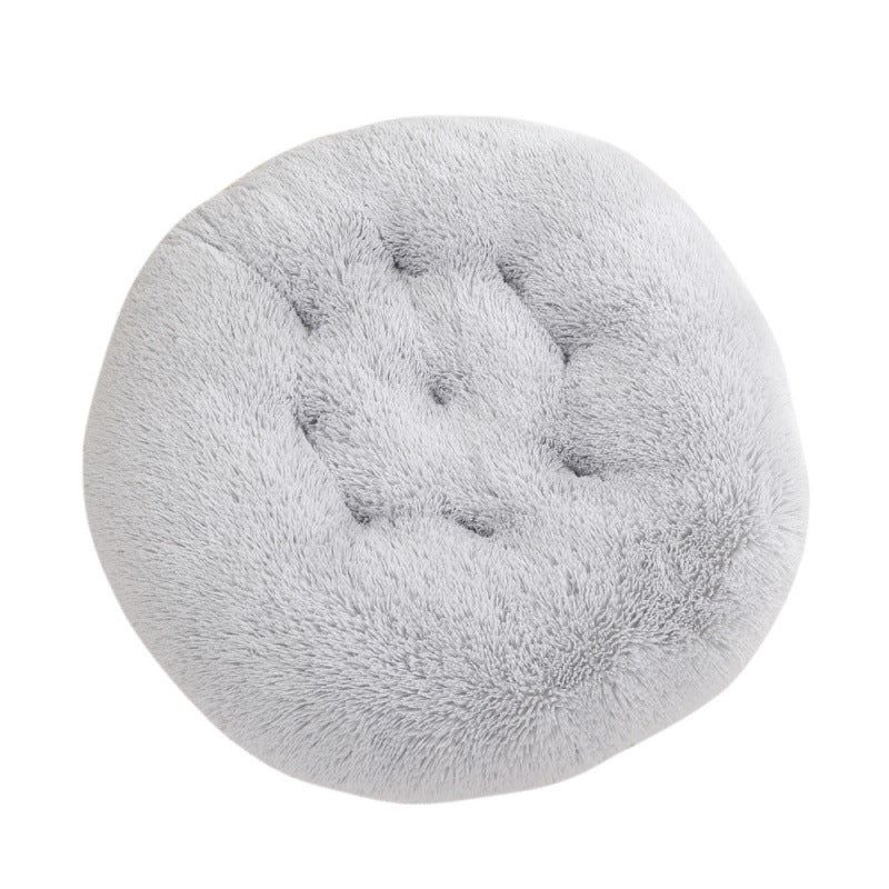 Round Pet Mat Dog Bed Plush Warm Sleep