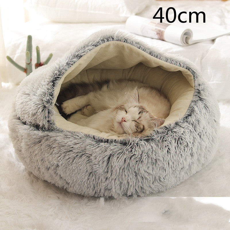 Cat Bed Pet Winter Bed Round Plush