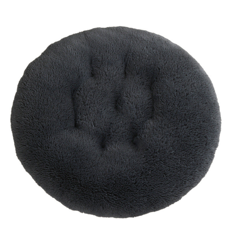 Round Pet Mat Dog Bed Plush Warm Sleep