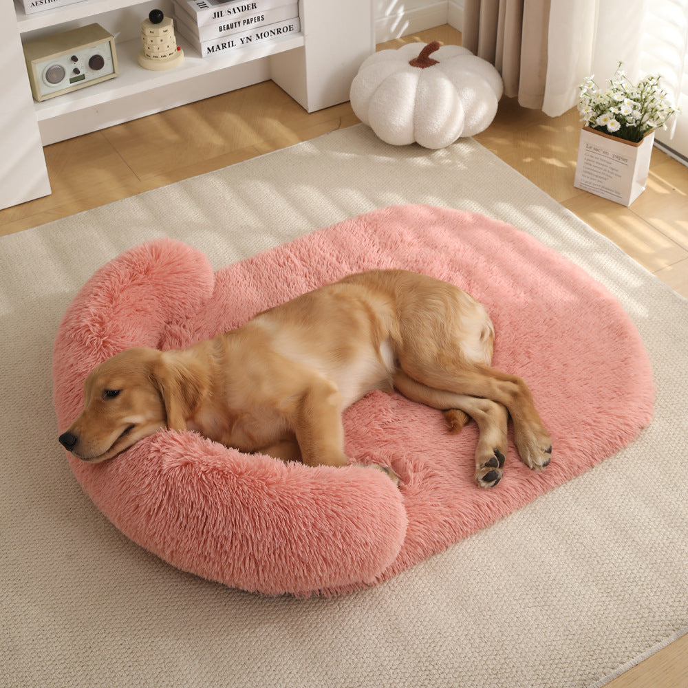 Plush Doghouse Pet Bed Warm Cushion
