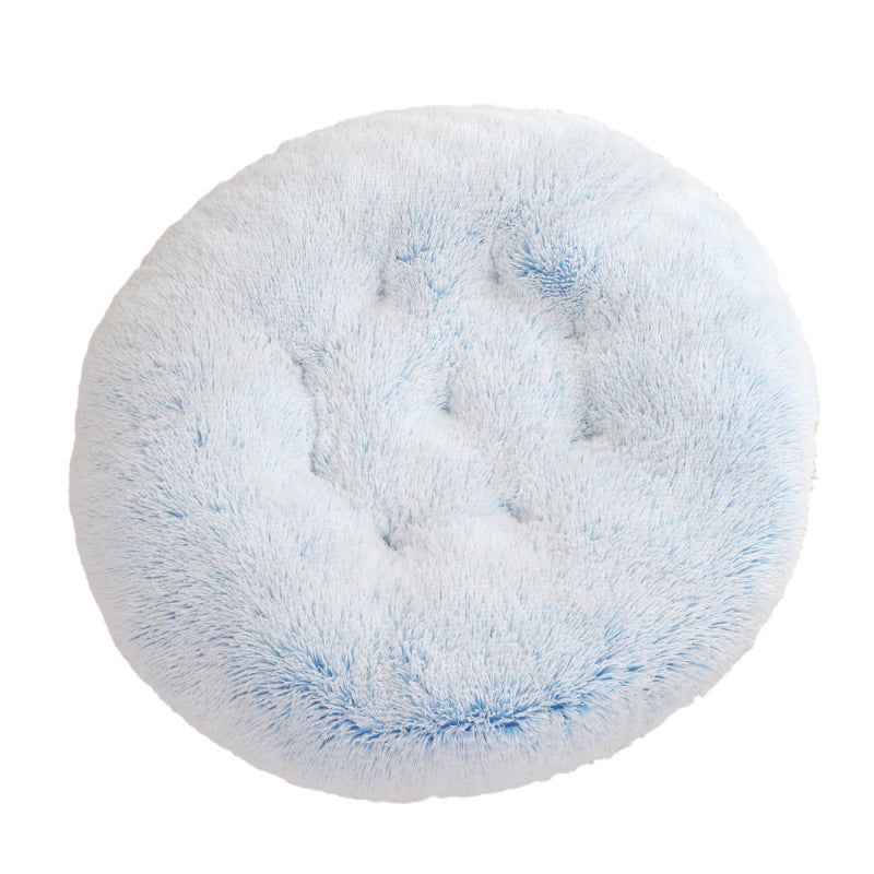 Round Pet Mat Dog Bed Plush Warm Sleep