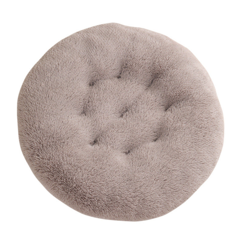 Round Pet Mat Dog Bed Plush Warm Sleep