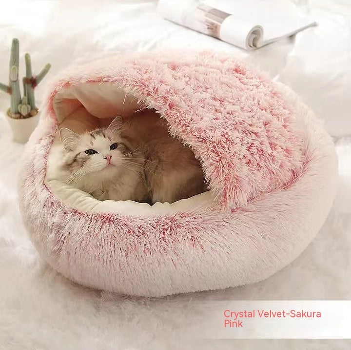 Cat Bed Pet Winter Bed Round Plush