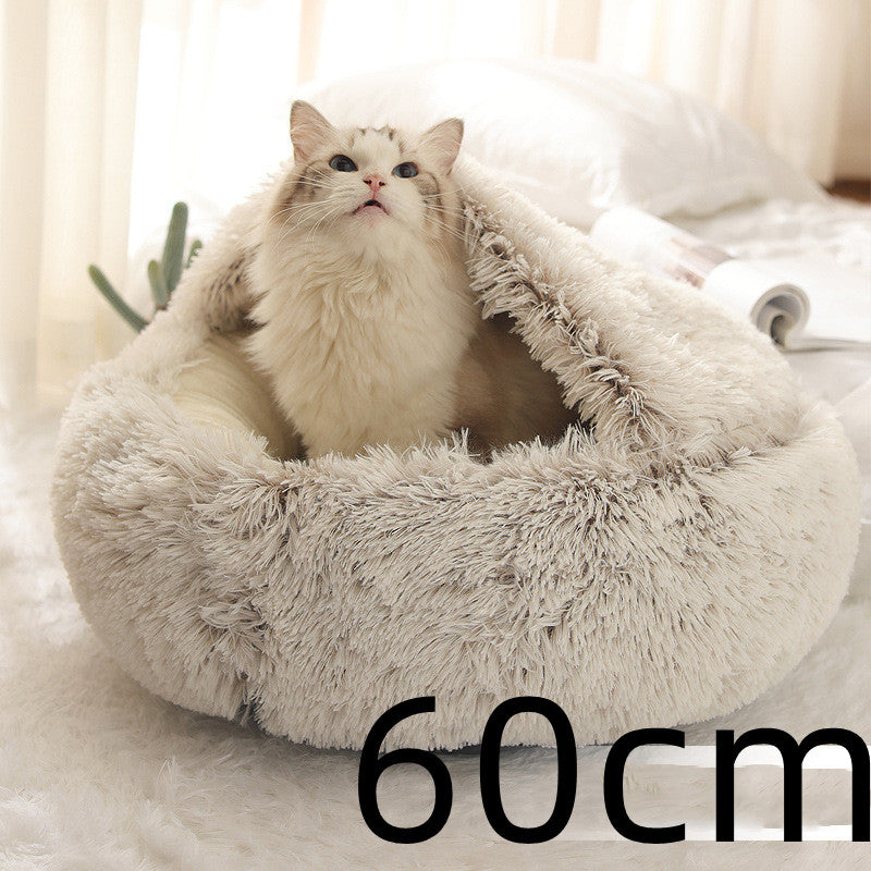Cat Bed Pet Winter Bed Round Plush