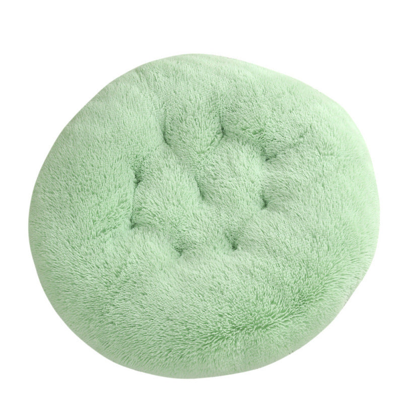 Round Pet Mat Dog Bed Plush Warm Sleep
