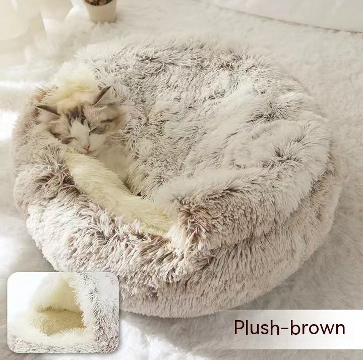 Cat Bed Pet Winter Bed Round Plush