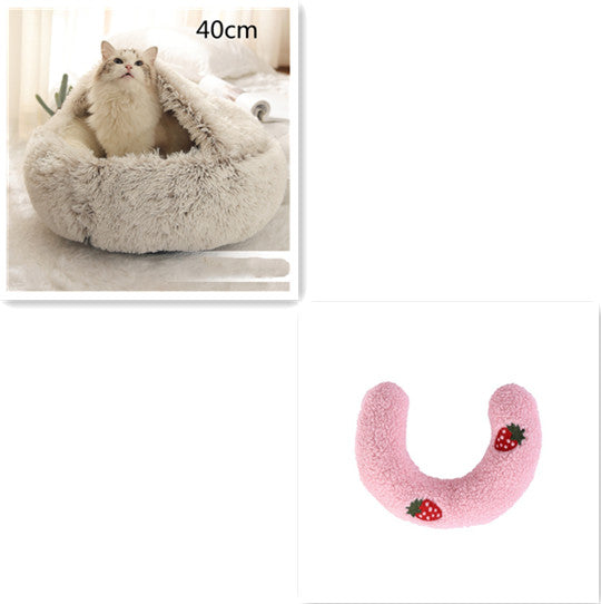 Cat Bed Pet Winter Bed Round Plush